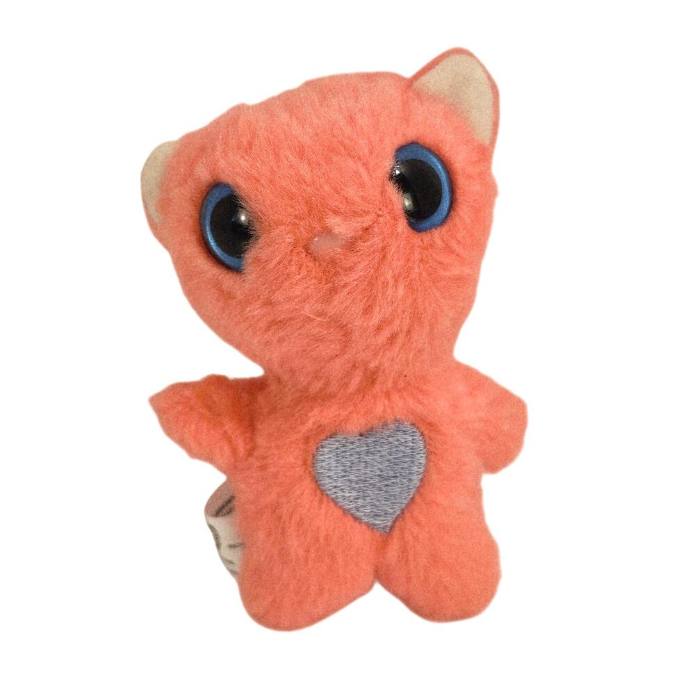 Moose Scruff A Luvs Pink Cat Plush Blue Eyes Heart Belly Stuffed Animal 4”